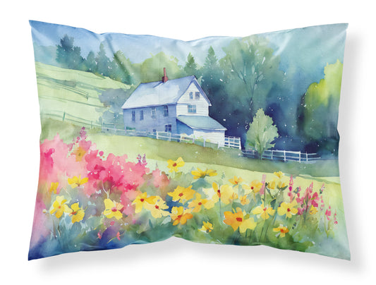 Buy this Massachusetts Mayflowers in Watercolor Standard Pillowcase