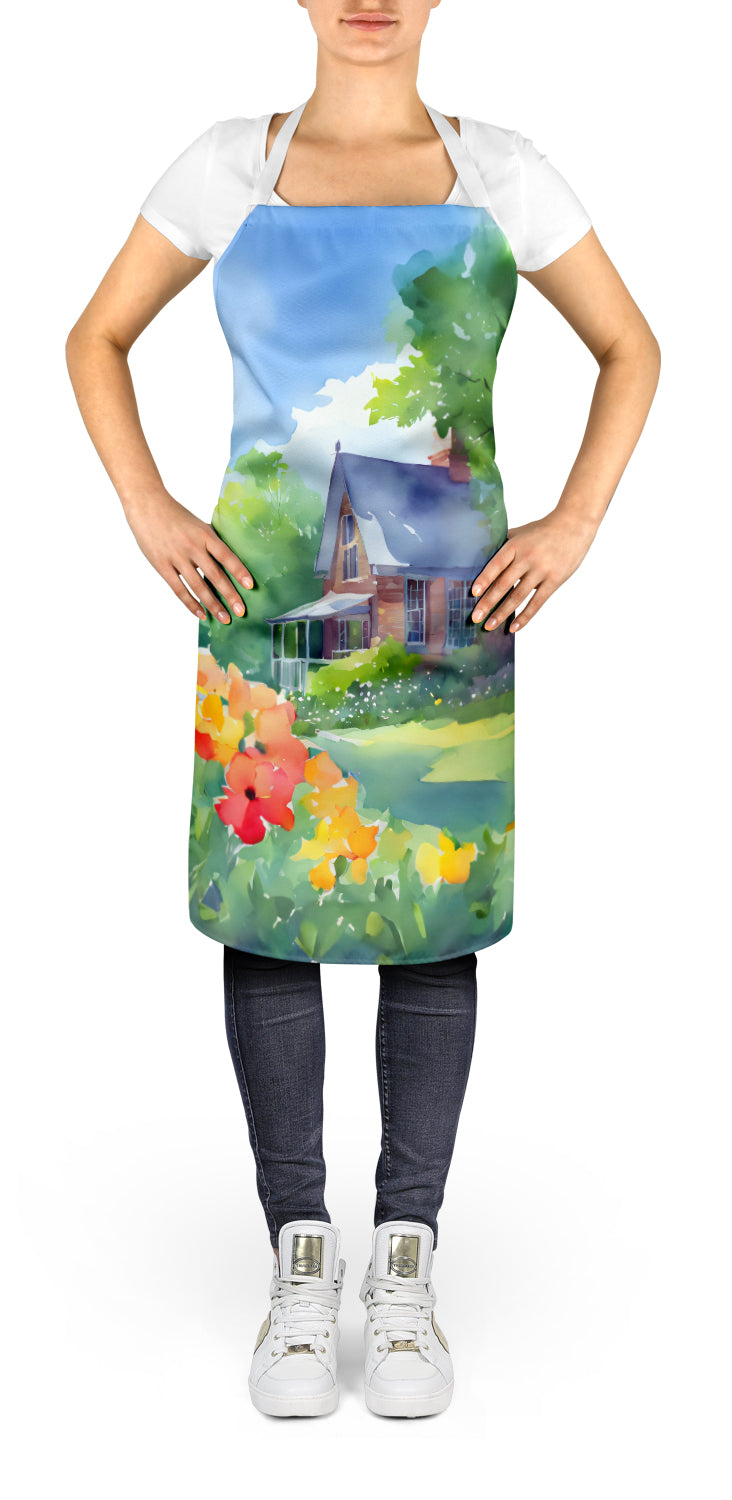 Massachusetts Mayflowers in Watercolor Apron