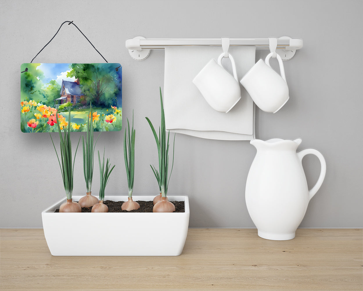 Massachusetts Mayflowers in Watercolor Wall or Door Hanging Prints