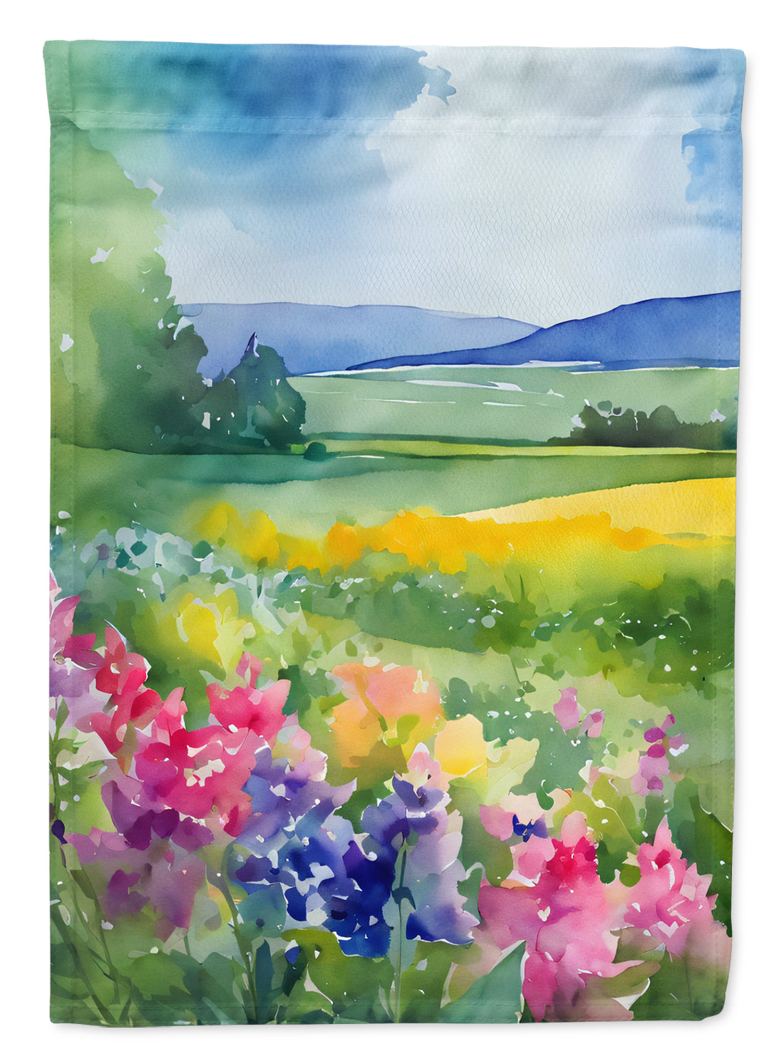 Buy this Massachusetts Mayflowers in Watercolor House Flag