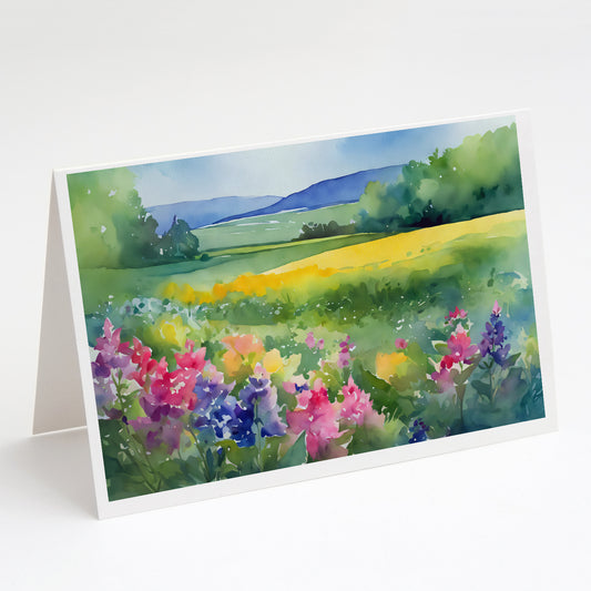 Buy this Massachusetts Mayflowers in Watercolor Greeting Cards Pack of 8