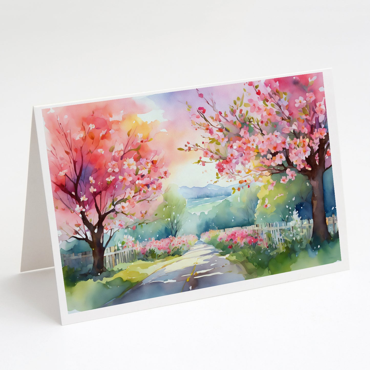 Buy this Michigan Apple Blossoms in Watercolor Greeting Cards Pack of 8