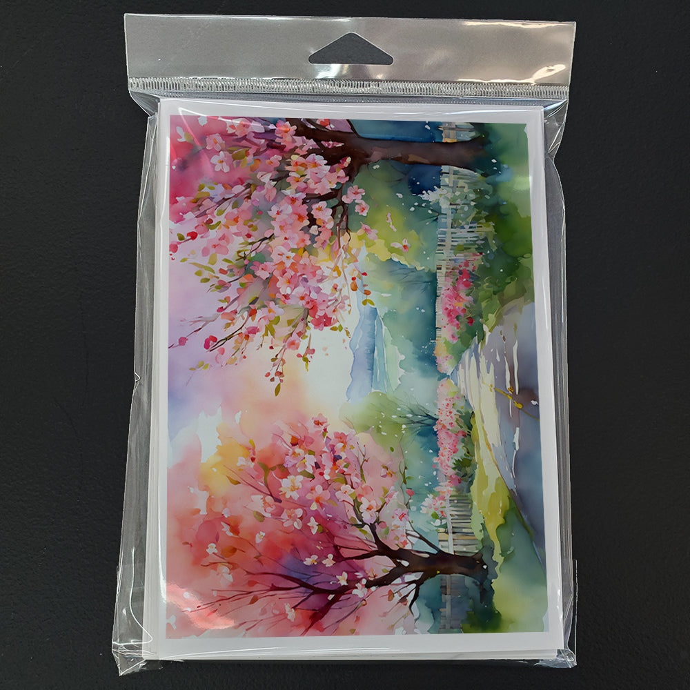 Michigan Apple Blossoms in Watercolor Greeting Cards Pack of 8