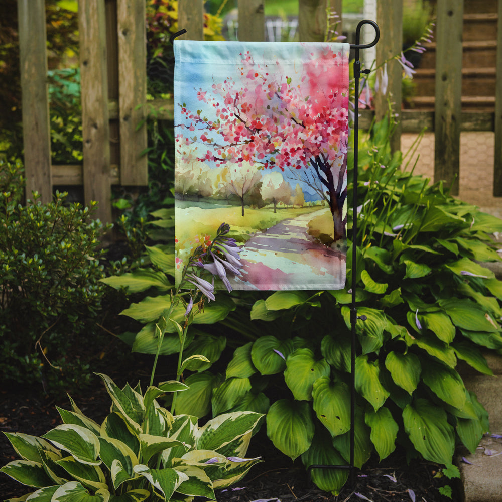 Michigan Apple Blossoms in Watercolor Garden Flag