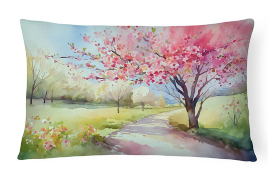 Buy this Michigan Apple Blossoms in Watercolor Throw Pillow