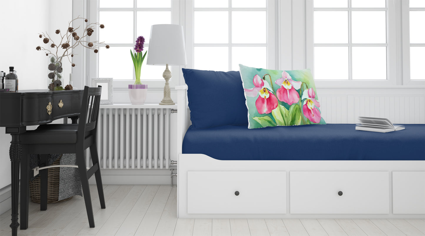 Minnesota Pink and White Lady’s Slippers in Watercolor Standard Pillowcase