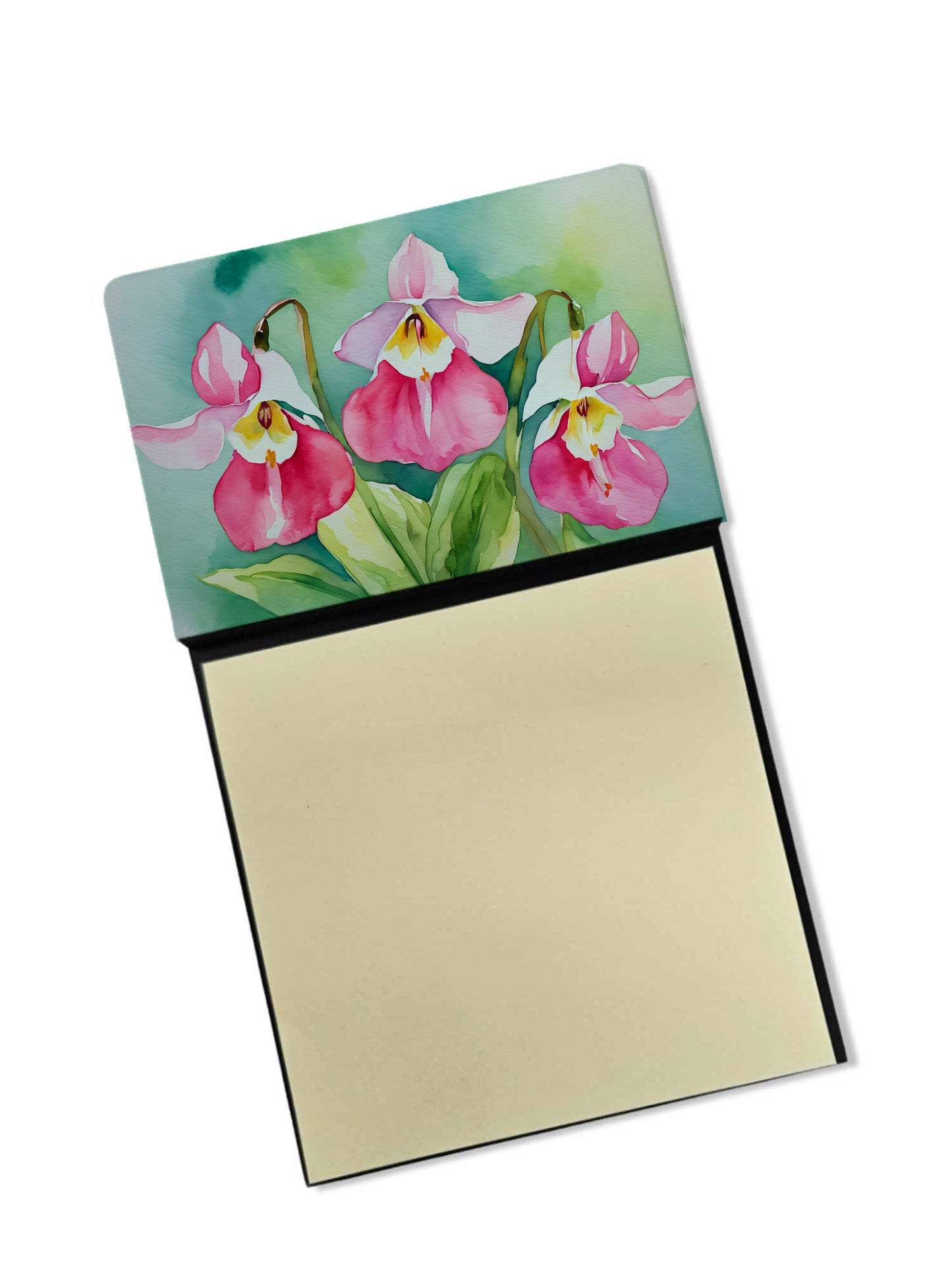 Buy this Minnesota Pink and White Lady s Slippers in Watercolor Sticky Note Holder