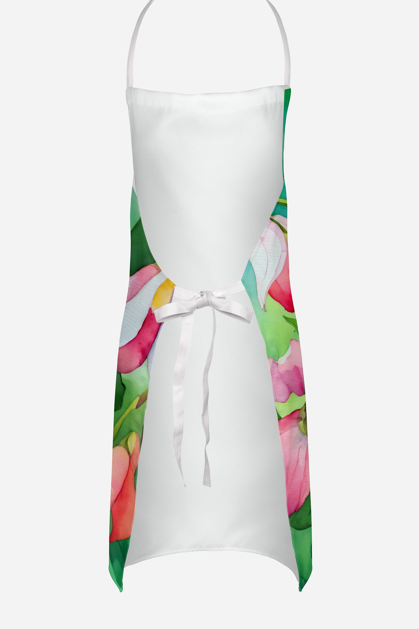 Minnesota Pink and White Lady s Slippers in Watercolor Apron