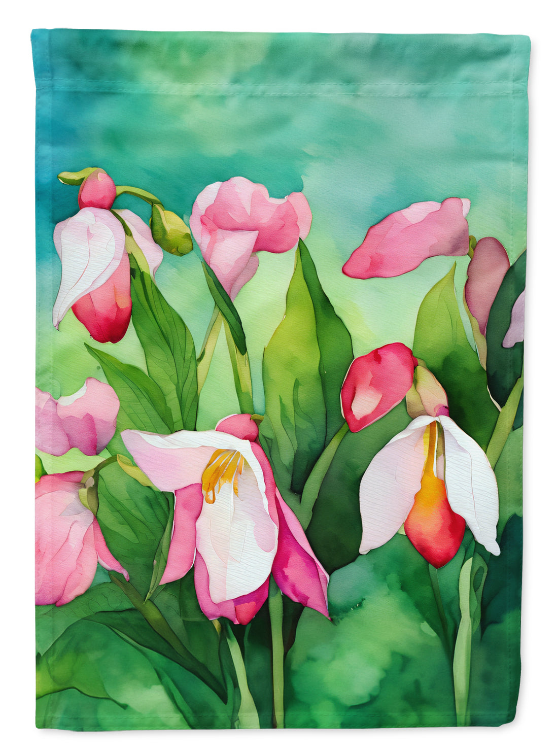 Buy this Minnesota Pink and White Lady s Slippers in Watercolor House Flag