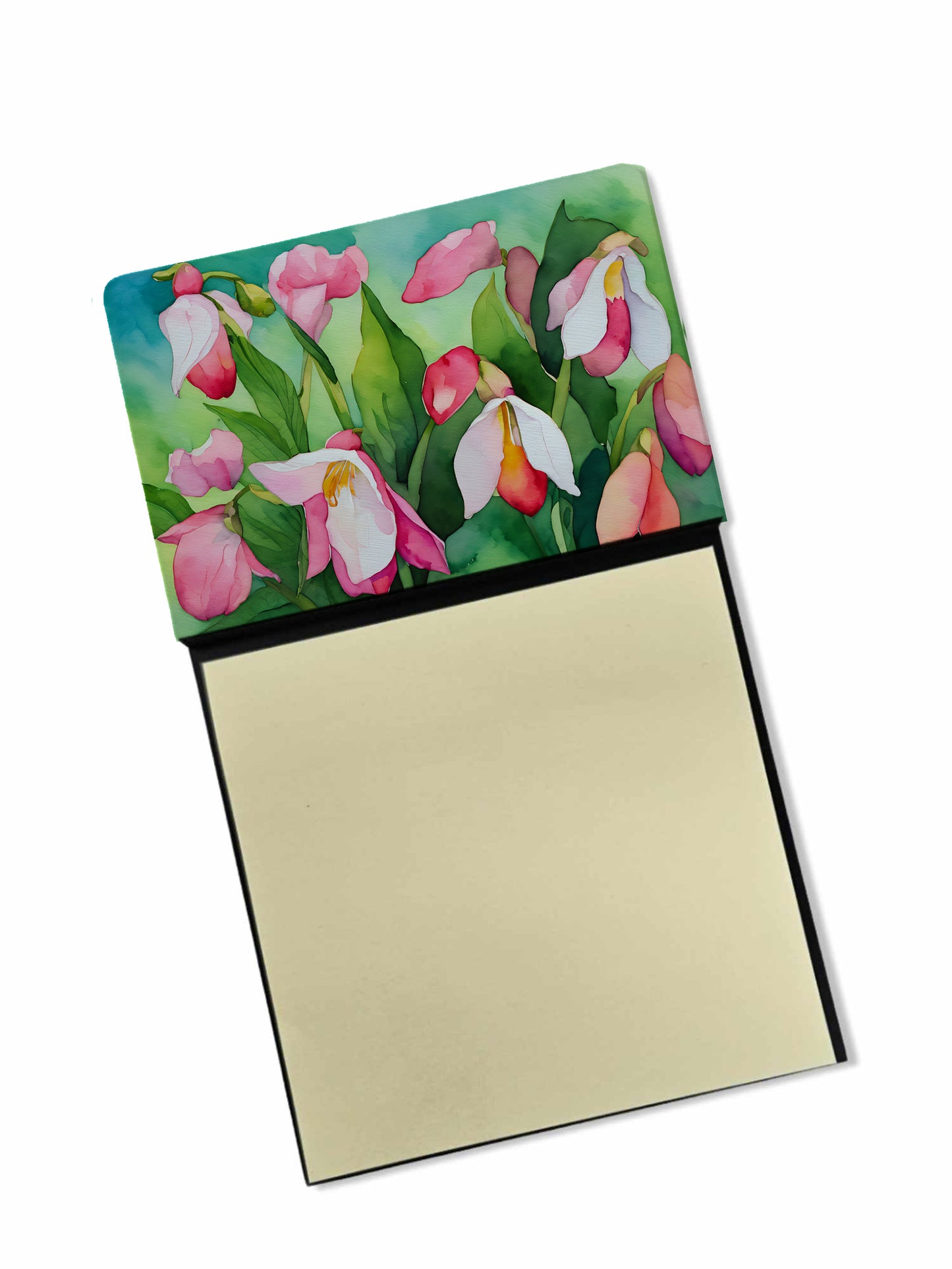 Buy this Minnesota Pink and White Lady s Slippers in Watercolor Sticky Note Holder