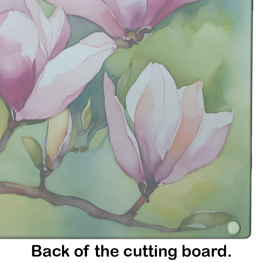 Mississippi Magnolia in Watercolor Glass Cutting Board