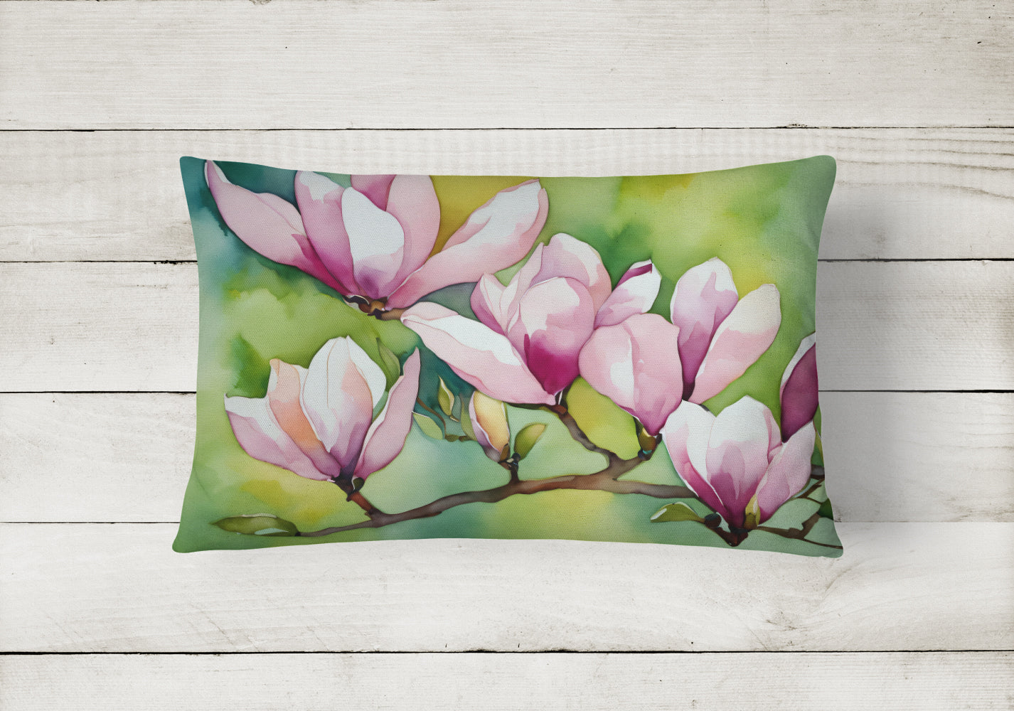 Mississippi Magnolia in Watercolor Throw Pillow