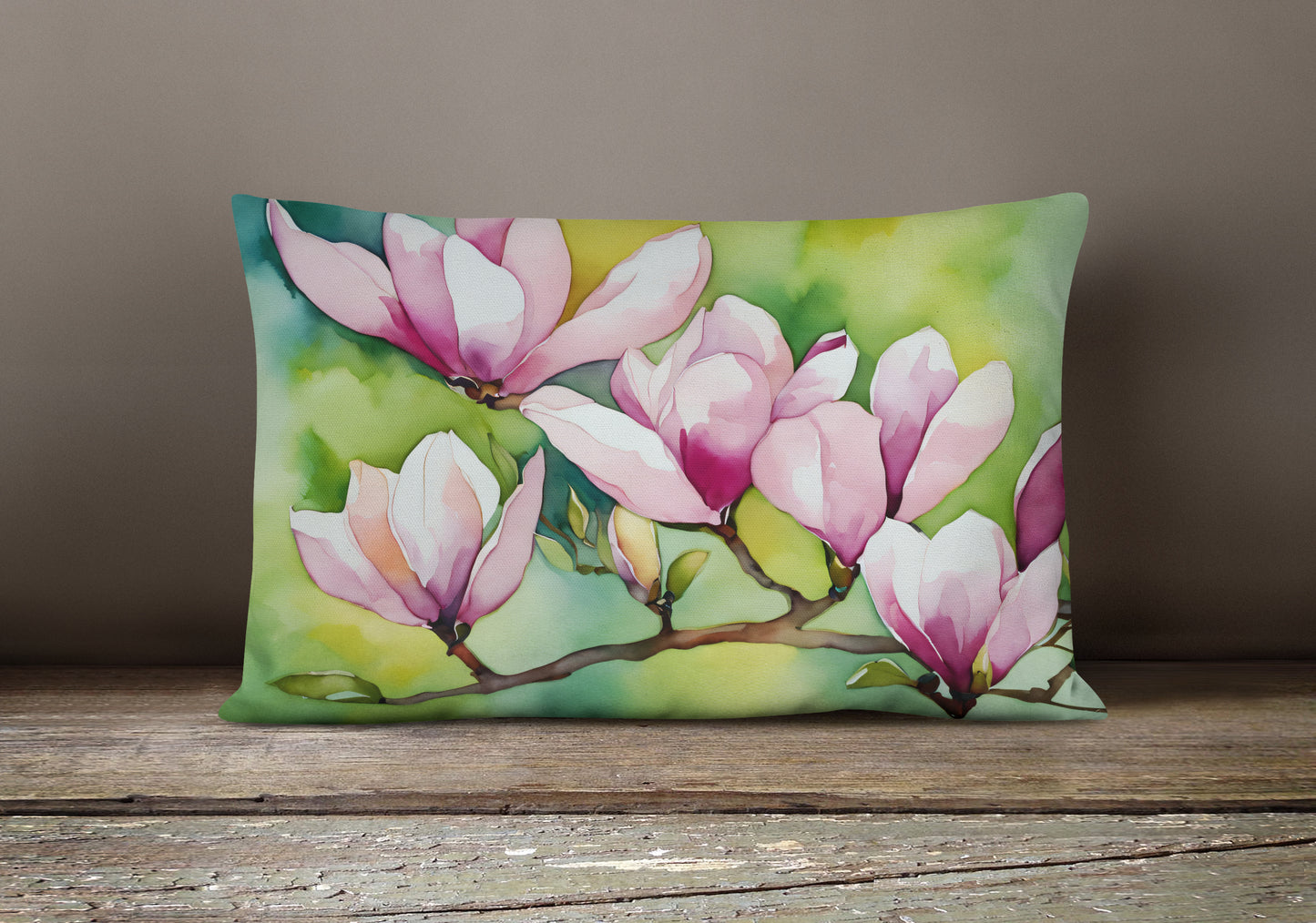 Mississippi Magnolia in Watercolor Throw Pillow