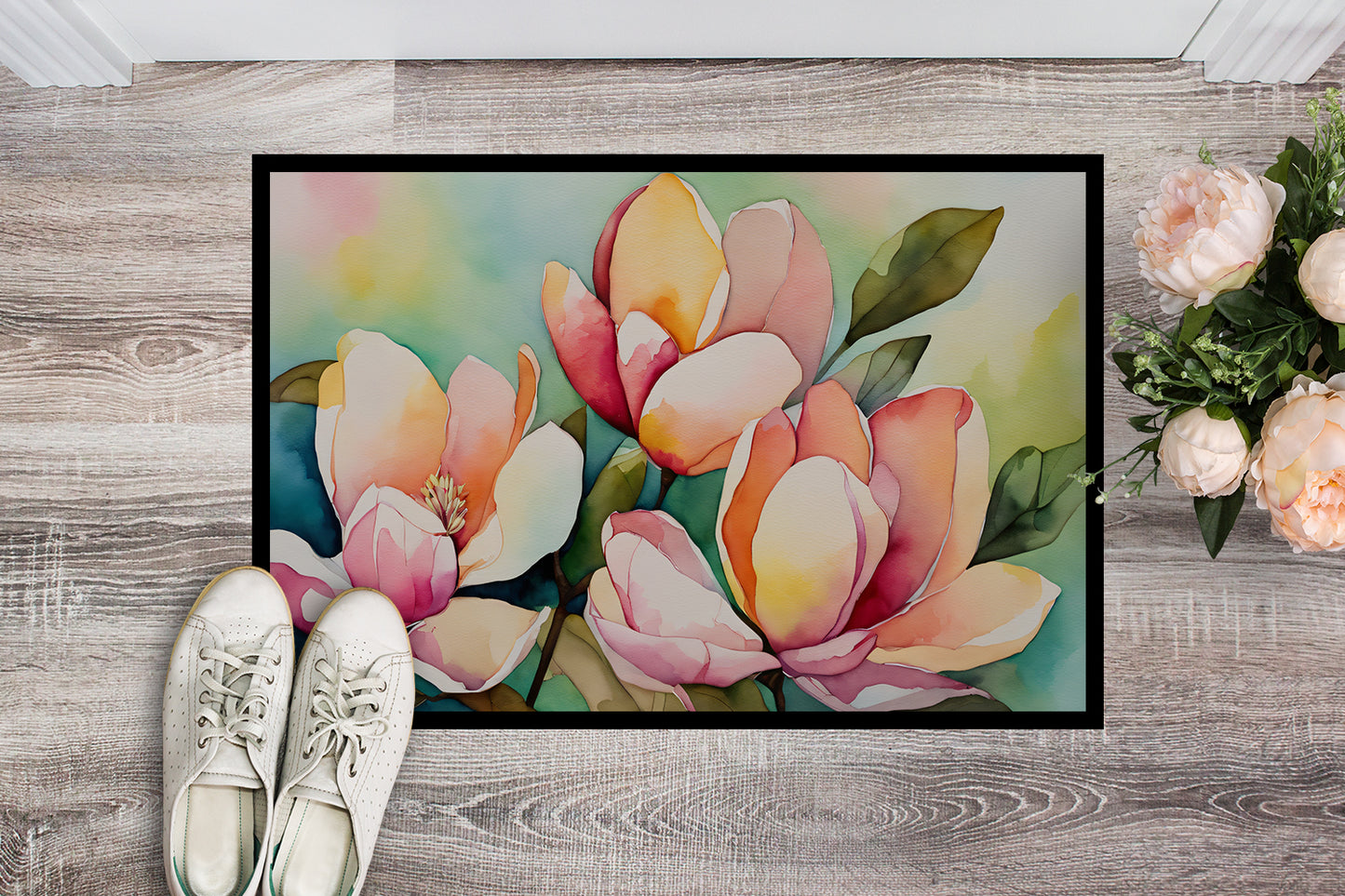 Mississippi Magnolia in Watercolor Doormat