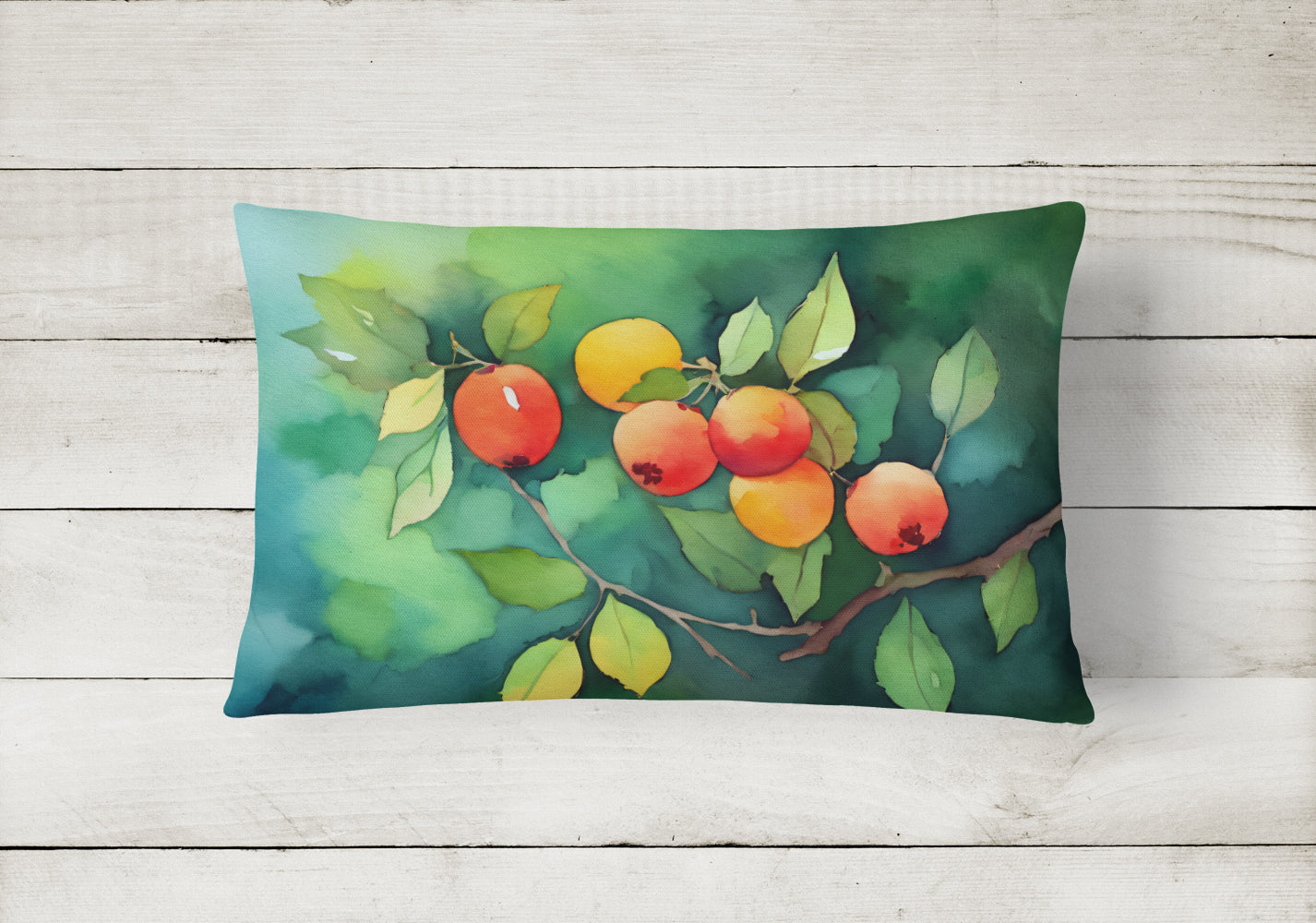 Missouri Hawthorns in Watercolor Throw Pillow