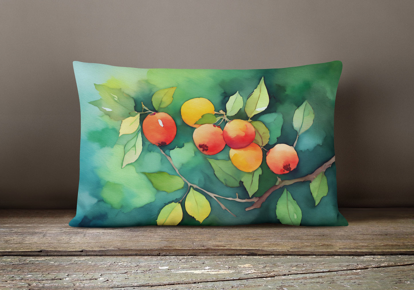 Missouri Hawthorns in Watercolor Throw Pillow