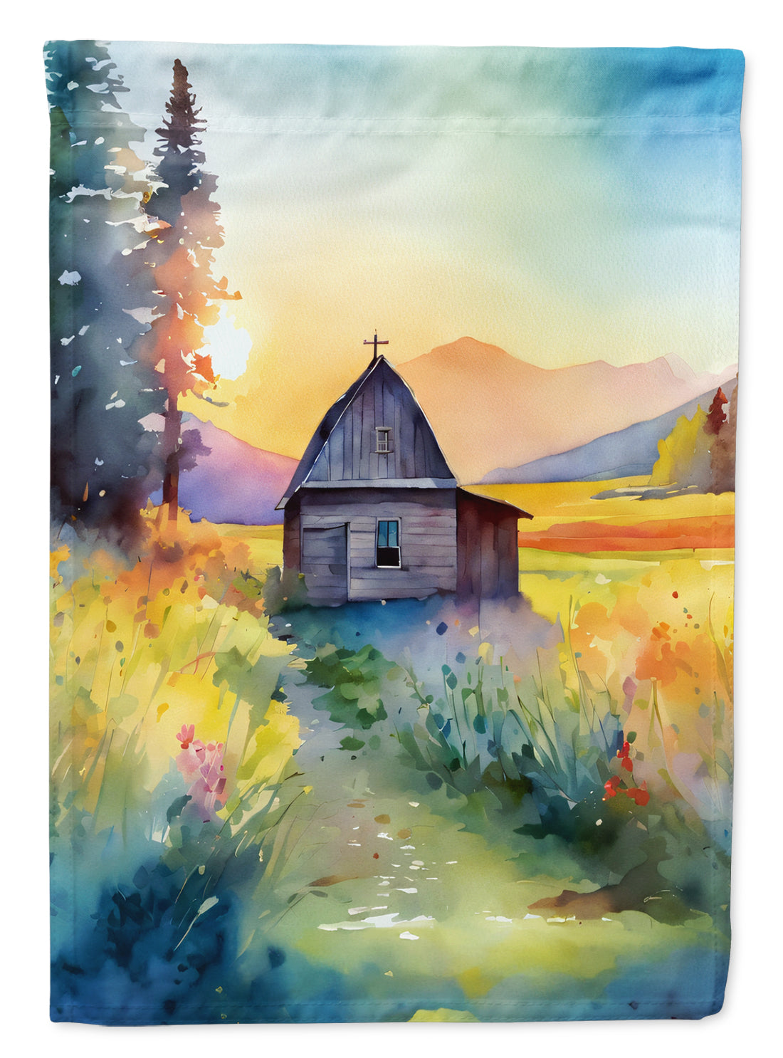 Buy this Montana Bitterroot in Watercolor Garden Flag