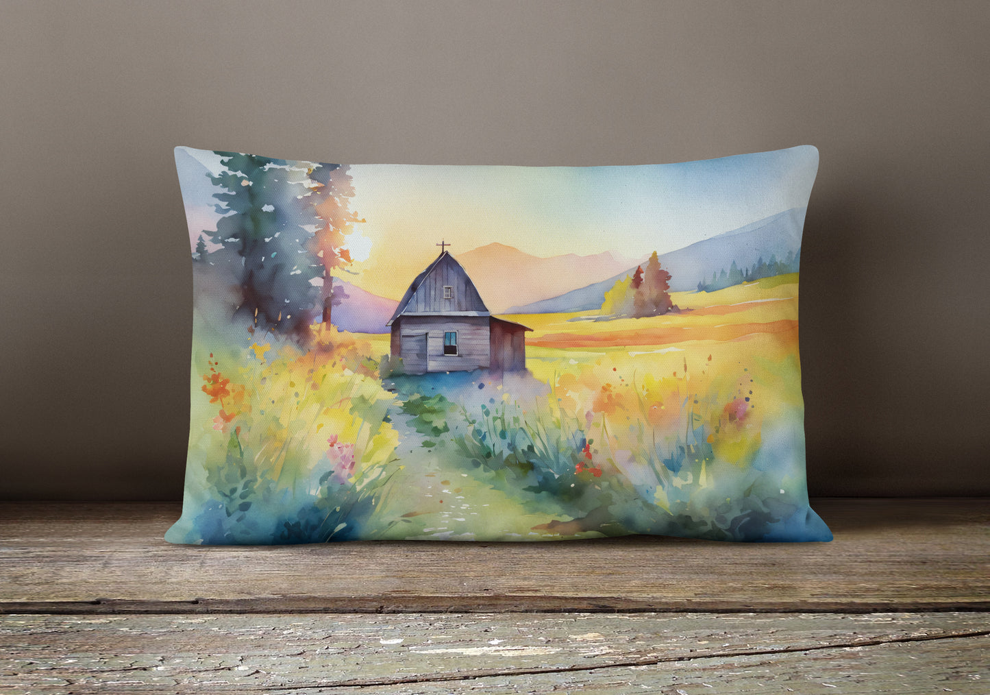 Montana Bitterroot in Watercolor Throw Pillow