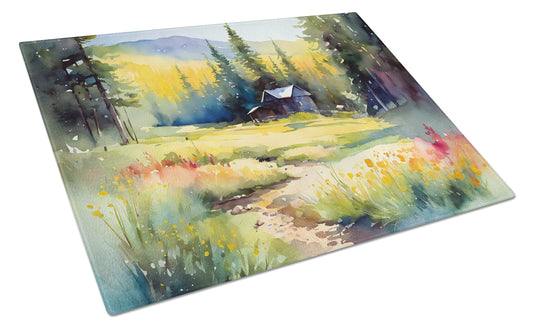 Buy this Montana Bitterroot in Watercolor Glass Cutting Board