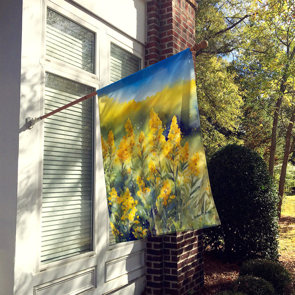 Nebraska Goldenrod in Watercolor House Flag