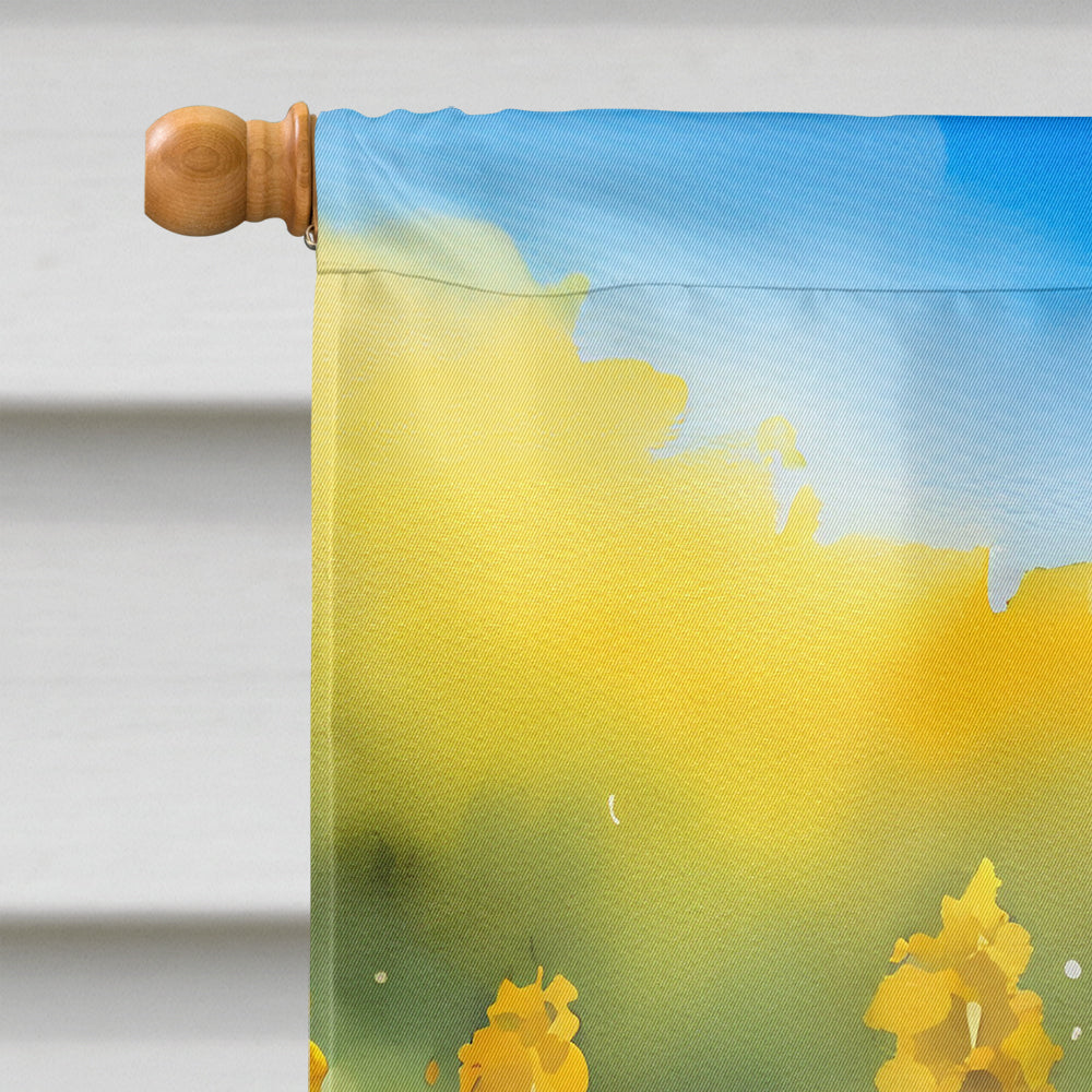 Nebraska Goldenrod in Watercolor House Flag