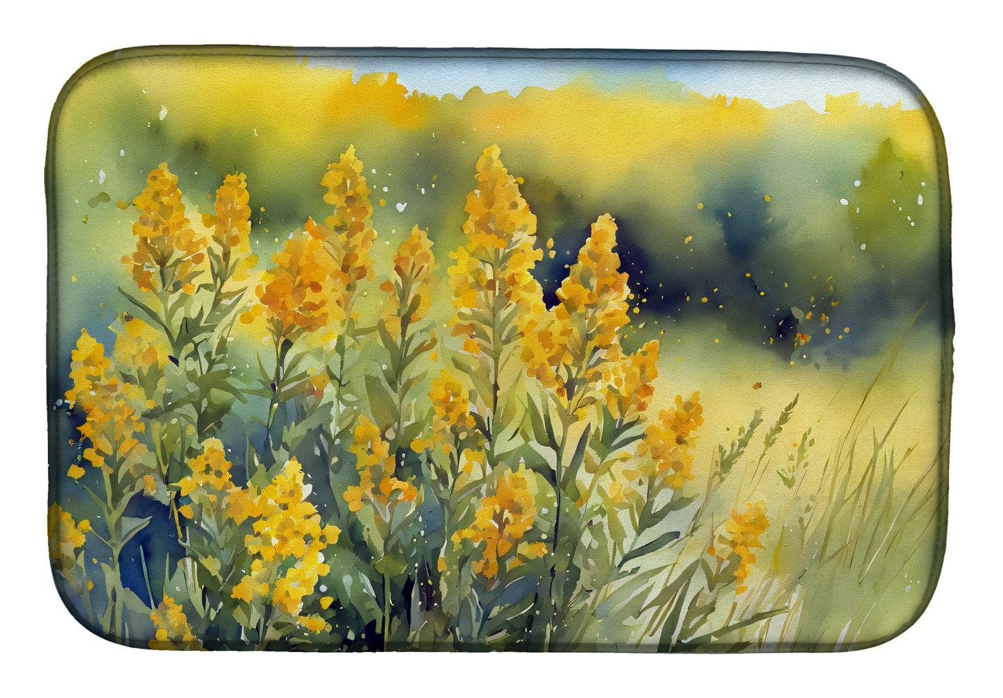 Buy this Nebraska Goldenrod in Watercolor Dish Drying Mat