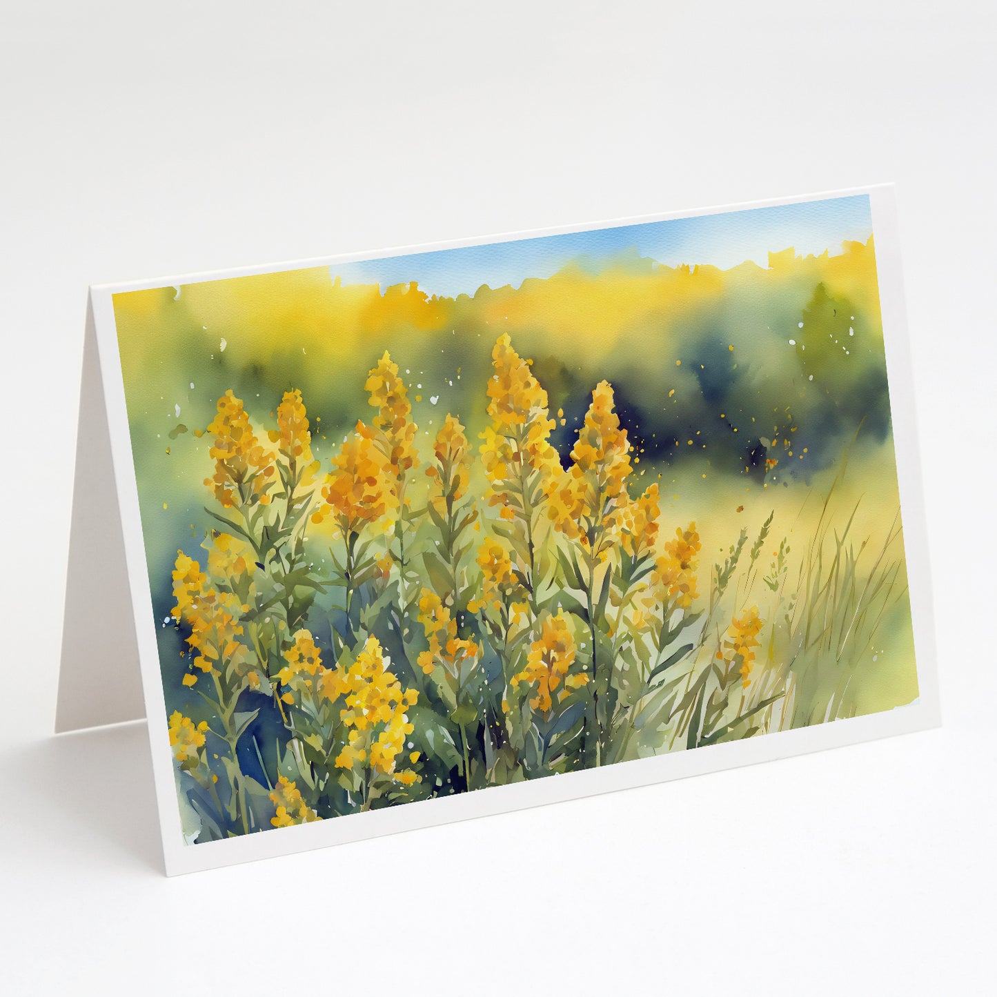 Buy this Nebraska Goldenrod in Watercolor Greeting Cards Pack of 8