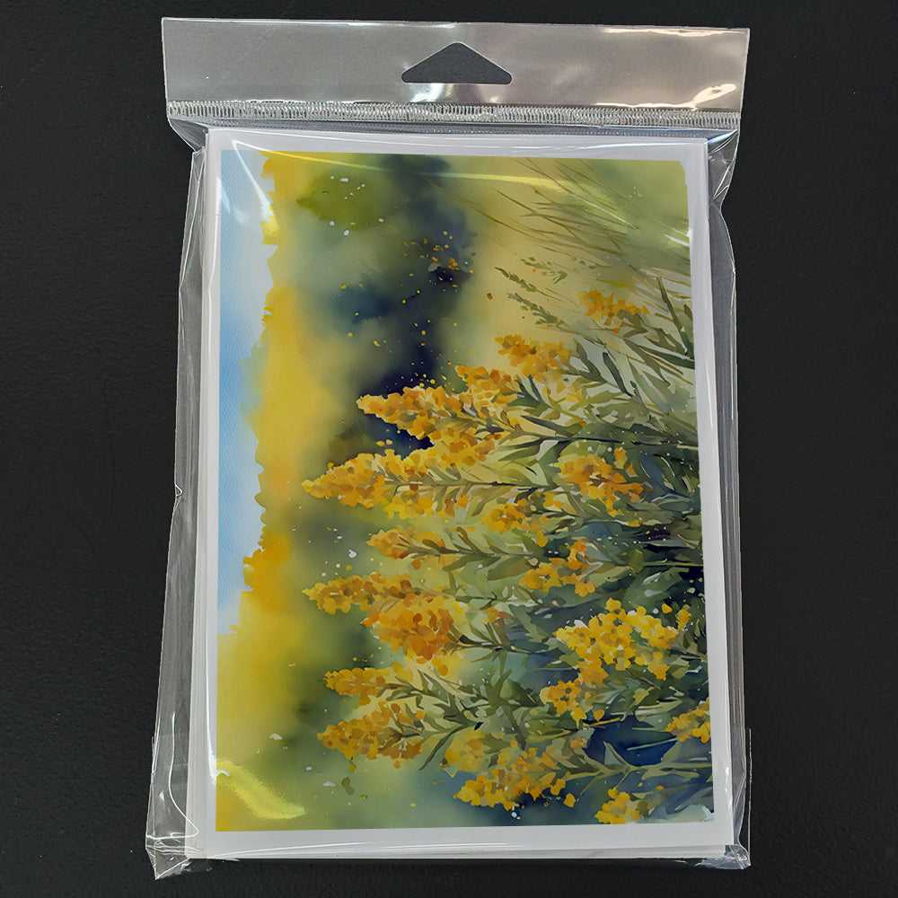 Nebraska Goldenrod in Watercolor Greeting Cards Pack of 8