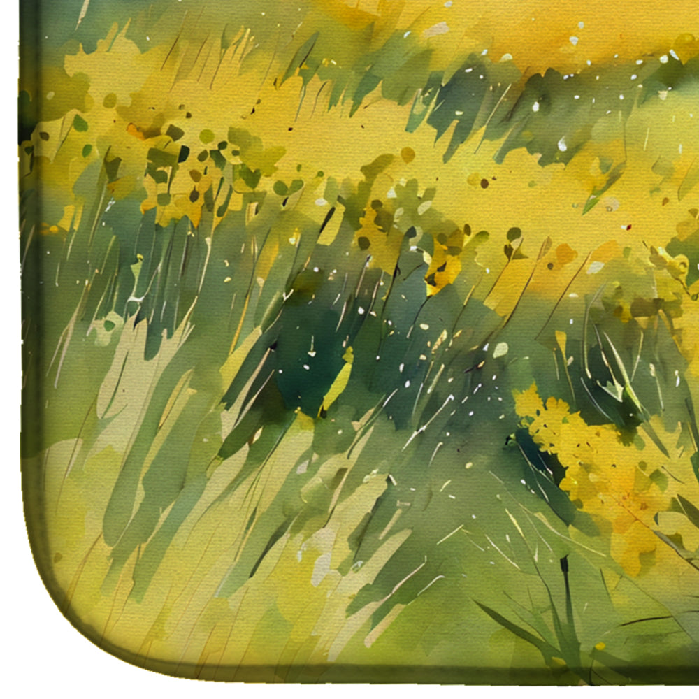 Nebraska Goldenrod in Watercolor Dish Drying Mat