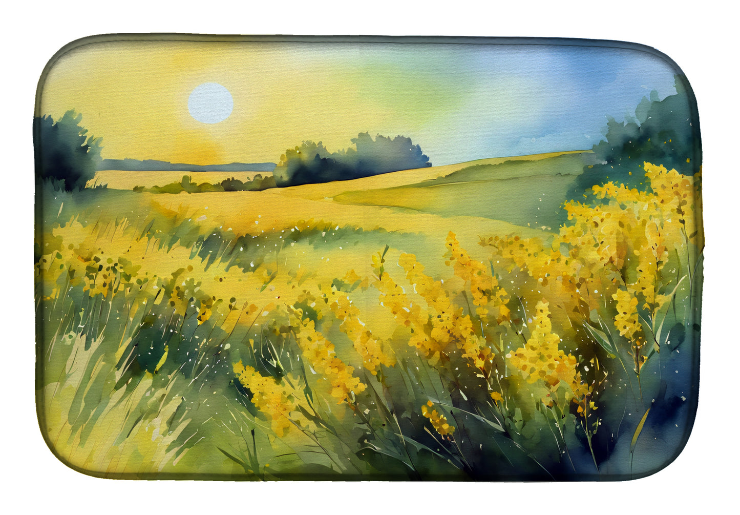 Buy this Nebraska Goldenrod in Watercolor Dish Drying Mat