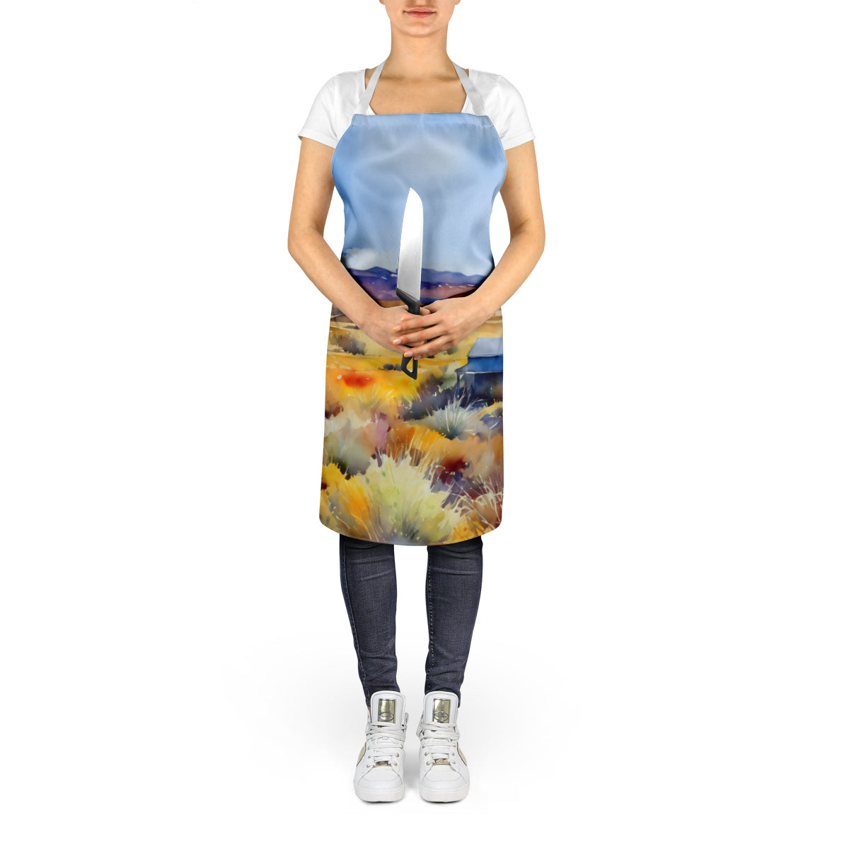 Nevada Sagebrush in Watercolor Apron