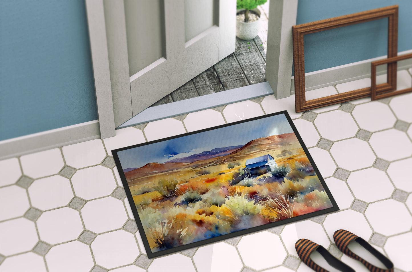 Nevada Sagebrush in Watercolor Doormat