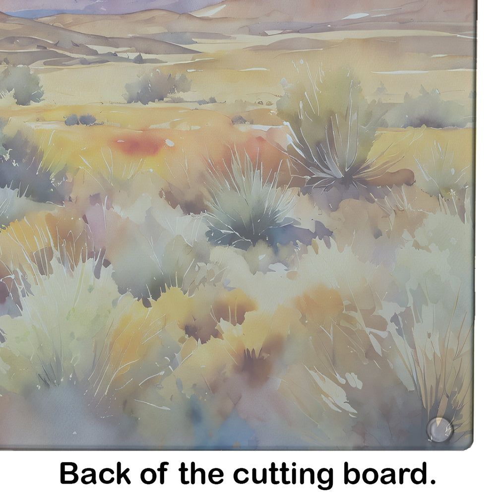 Nevada Sagebrush in Watercolor Glass Cutting Board