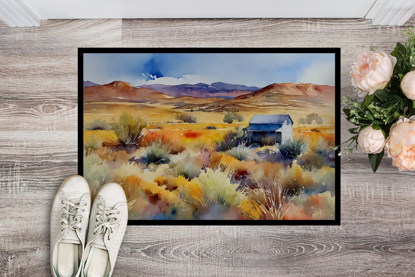 Nevada Sagebrush in Watercolor Doormat