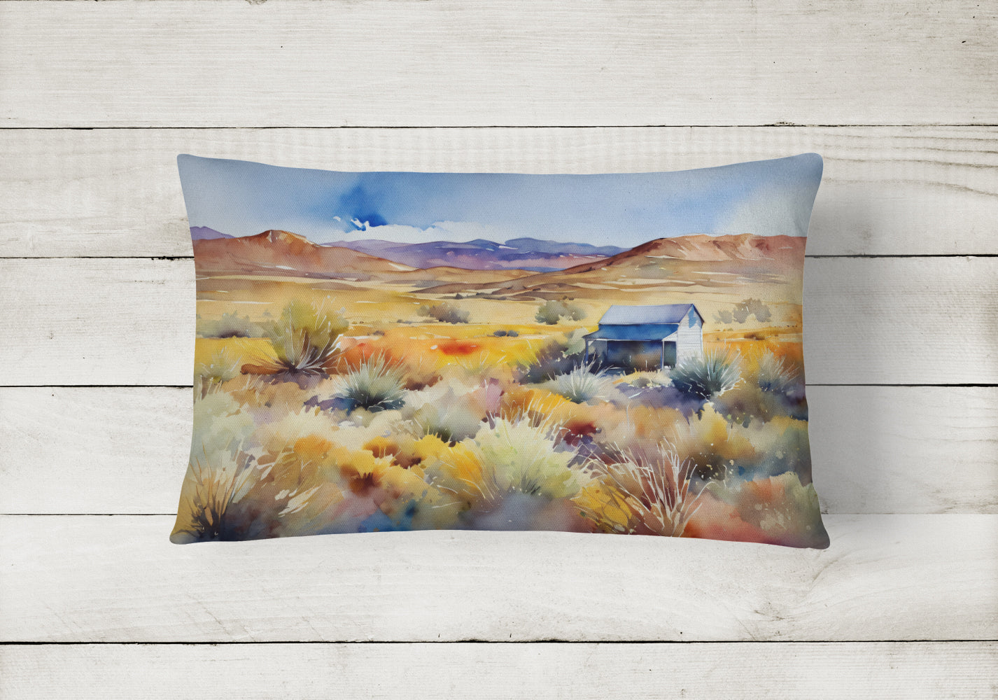 Nevada Sagebrush in Watercolor Throw Pillow