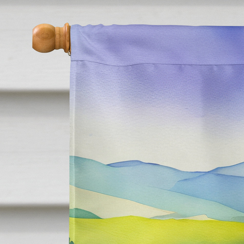 New Hampshire Purple Lilac in Watercolor House Flag
