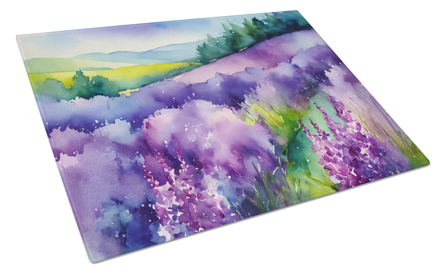 Buy this New Hampshire Purple Lilac in Watercolor Glass Cutting Board