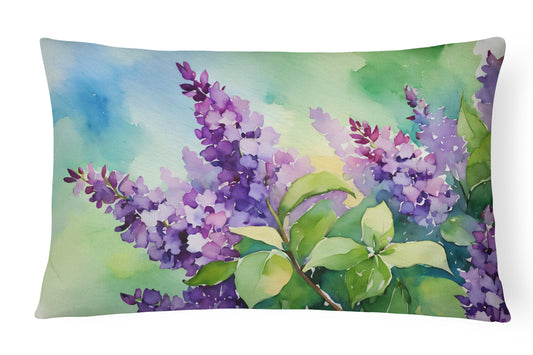 Buy this New Hampshire Purple Lilac in Watercolor Throw Pillow