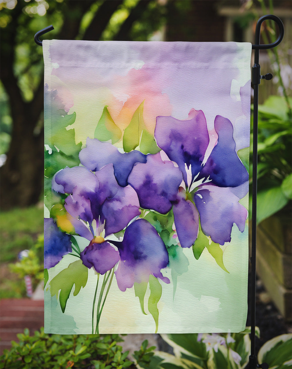 New Jersey Violet in Watercolor Garden Flag