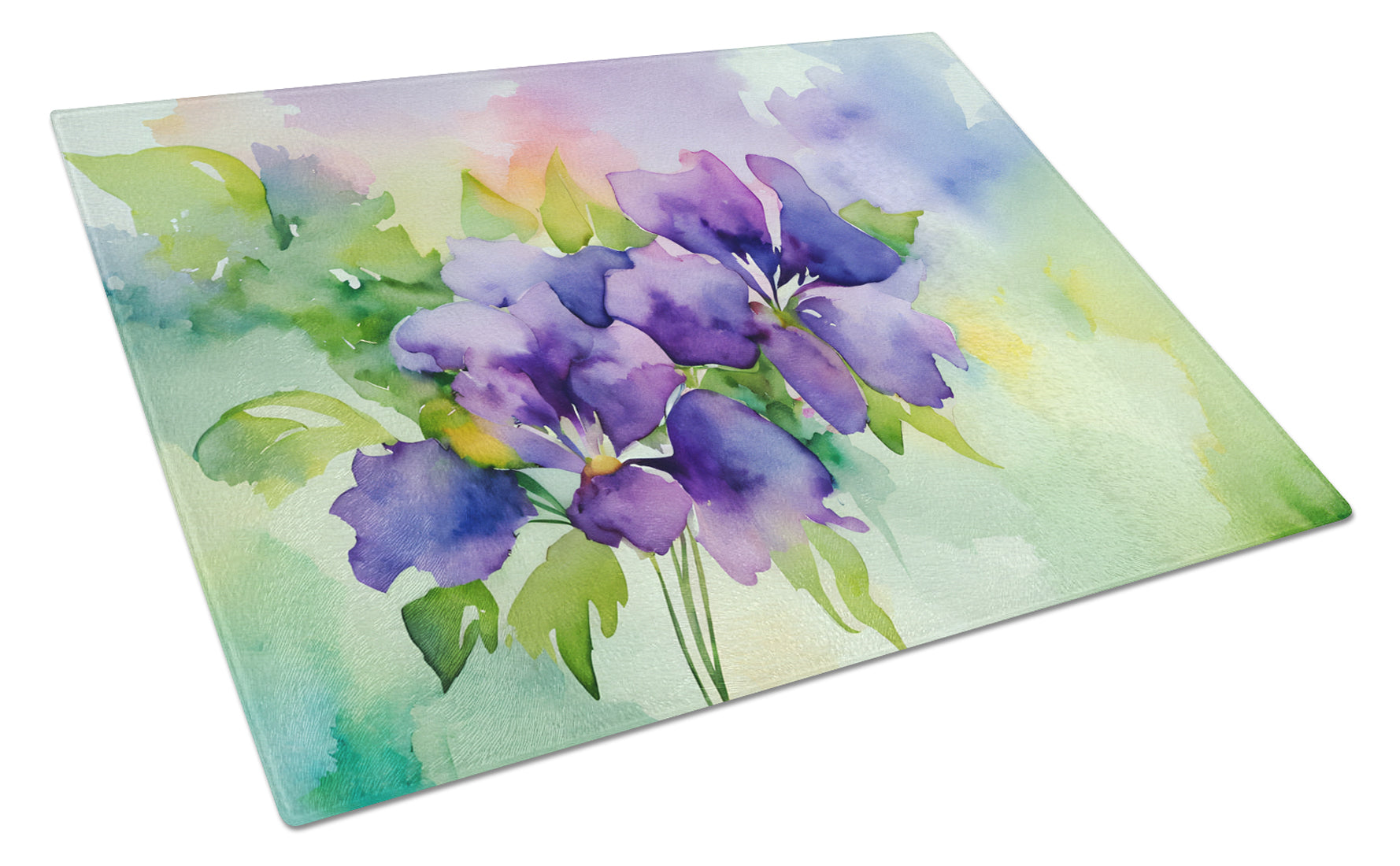 Buy this New Jersey Violet in Watercolor Glass Cutting Board