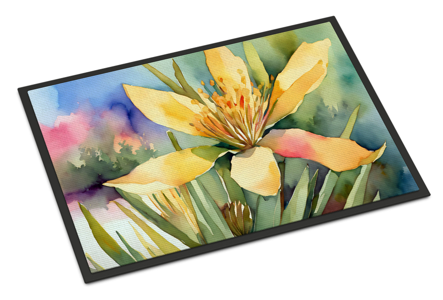 Buy this New Mexico Yucca Flower in Watercolor Doormat