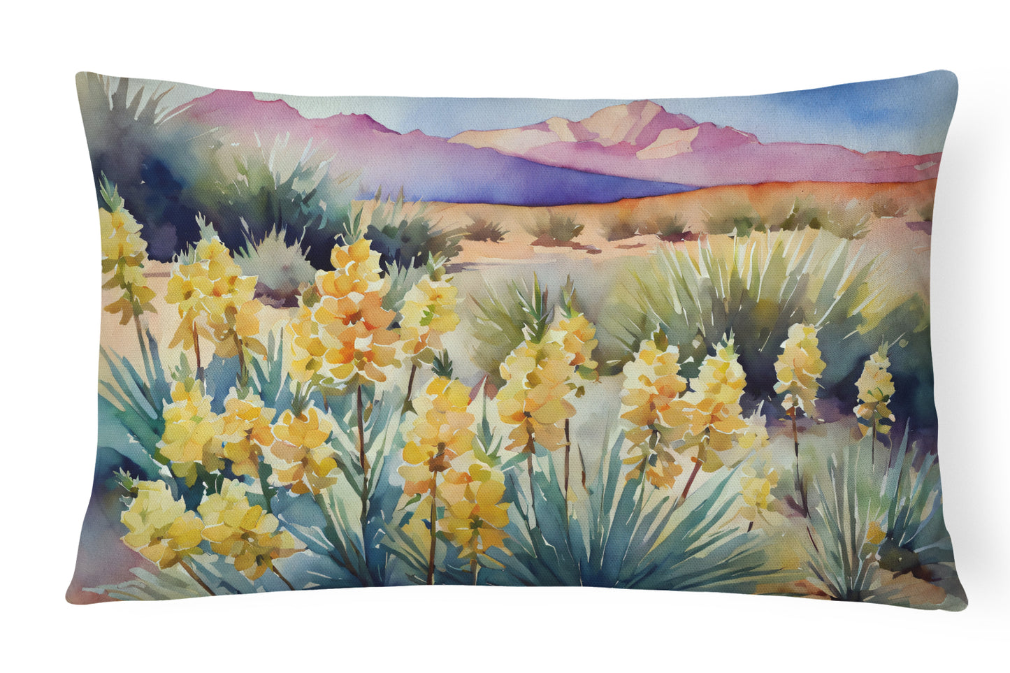 Buy this New Mexico Yucca Flower in Watercolor Throw Pillow