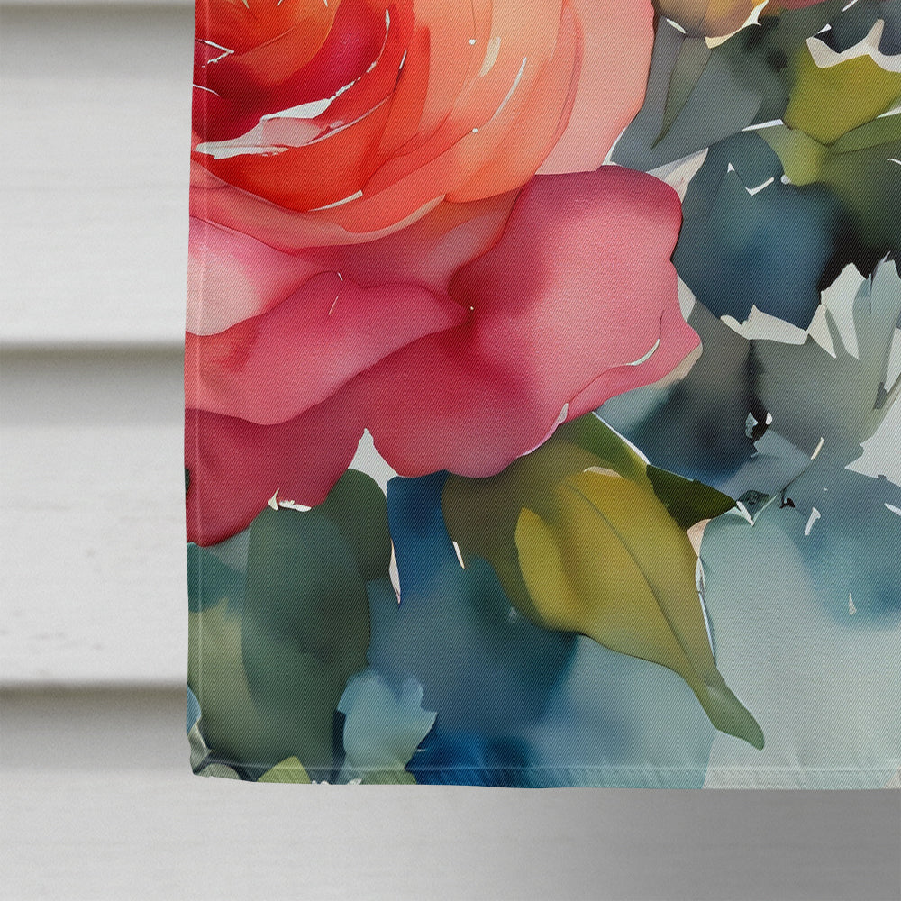 New York Roses in Watercolor House Flag