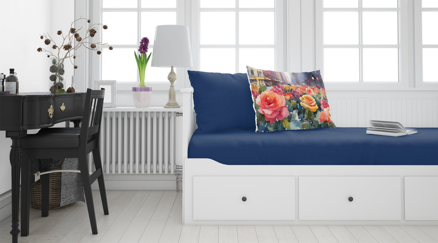 New York Roses in Watercolor Standard Pillowcase