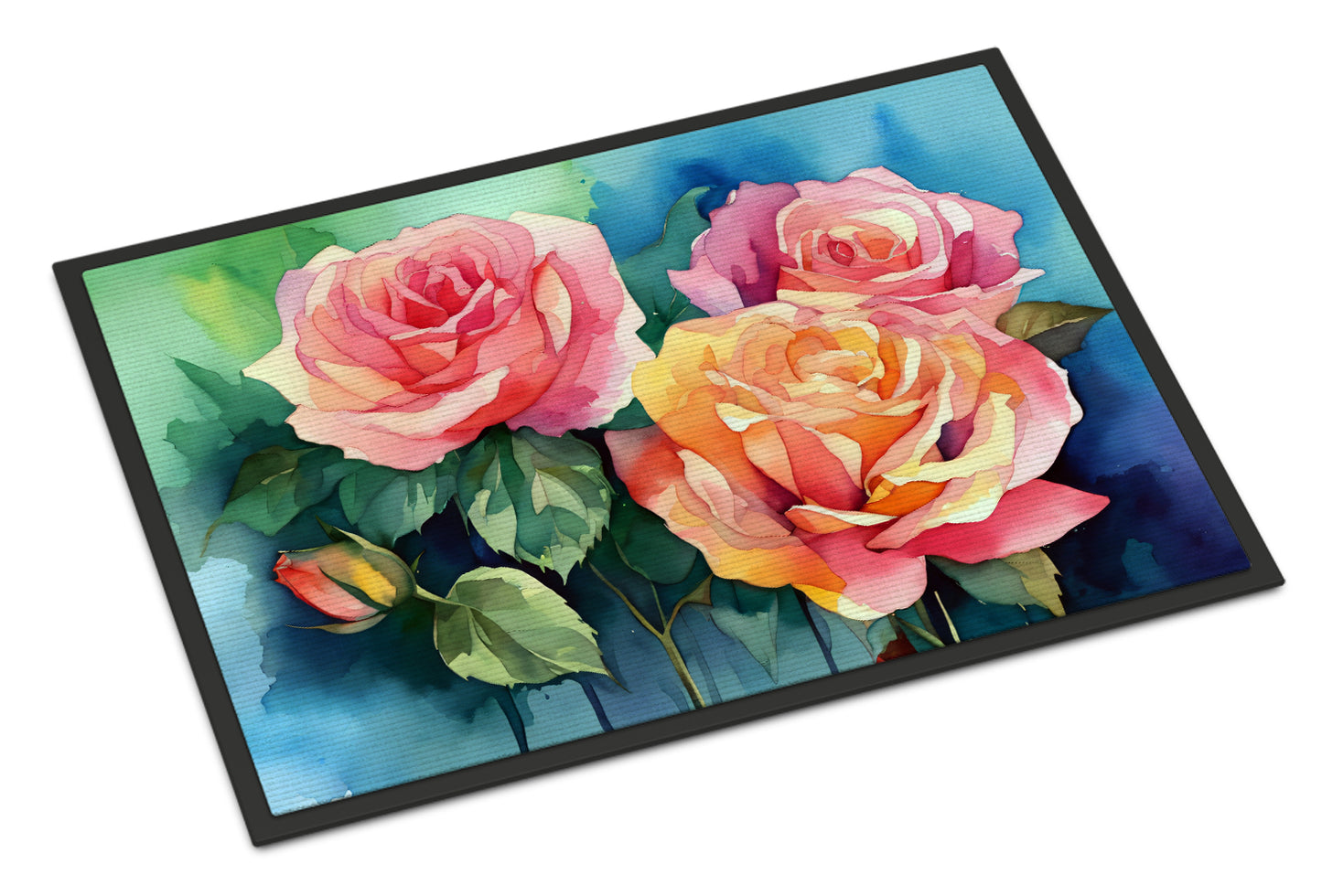 Buy this New York Roses in Watercolor Doormat