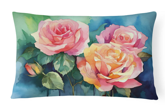 Buy this New York Roses in Watercolor Throw Pillow