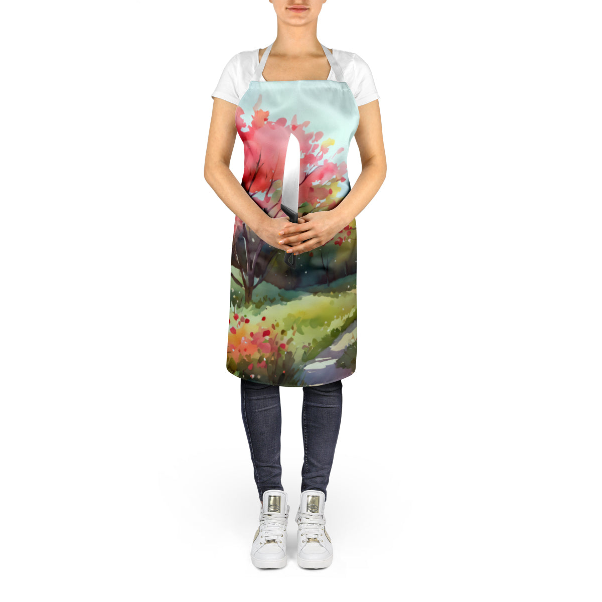 North Carolina Dogwoods in Watercolor Apron