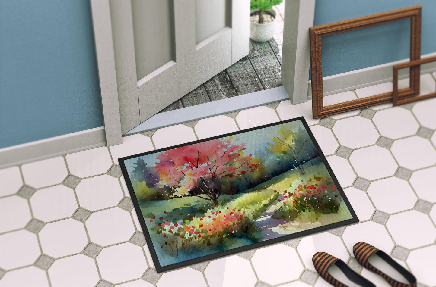 North Carolina Dogwoods in Watercolor Doormat