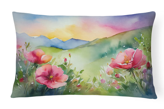 Buy this North Dakota Wild Prairie Roses in Watercolor Throw Pillow