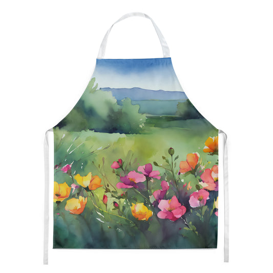 Buy this North Dakota Wild Prairie Roses in Watercolor Apron